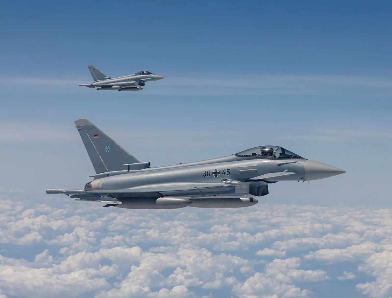 Zwei Eurofighter Typhoon im Formationsflug